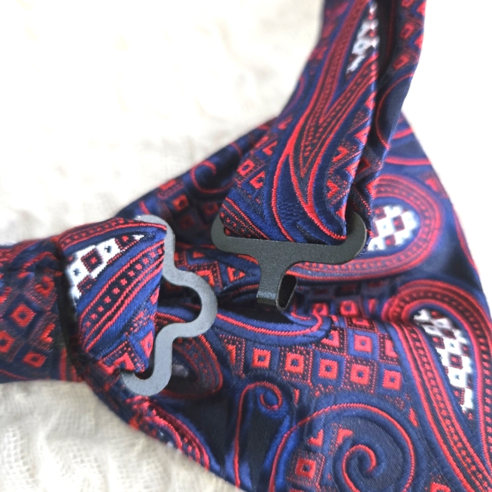 Men's Bow tie Paisley Pre-Tied Bowtie and Handkerchief Set Wedding Formal Party - Picture 5 of 6